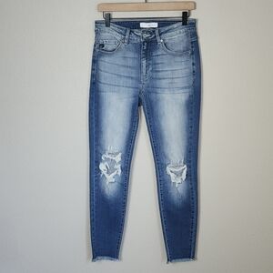 KanCan Cassandra Mid Rise Skinny Distressed Jeans